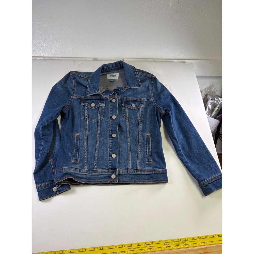 Old Navy Womens Medium Wash Denim Trucker Jacket Blue Size M